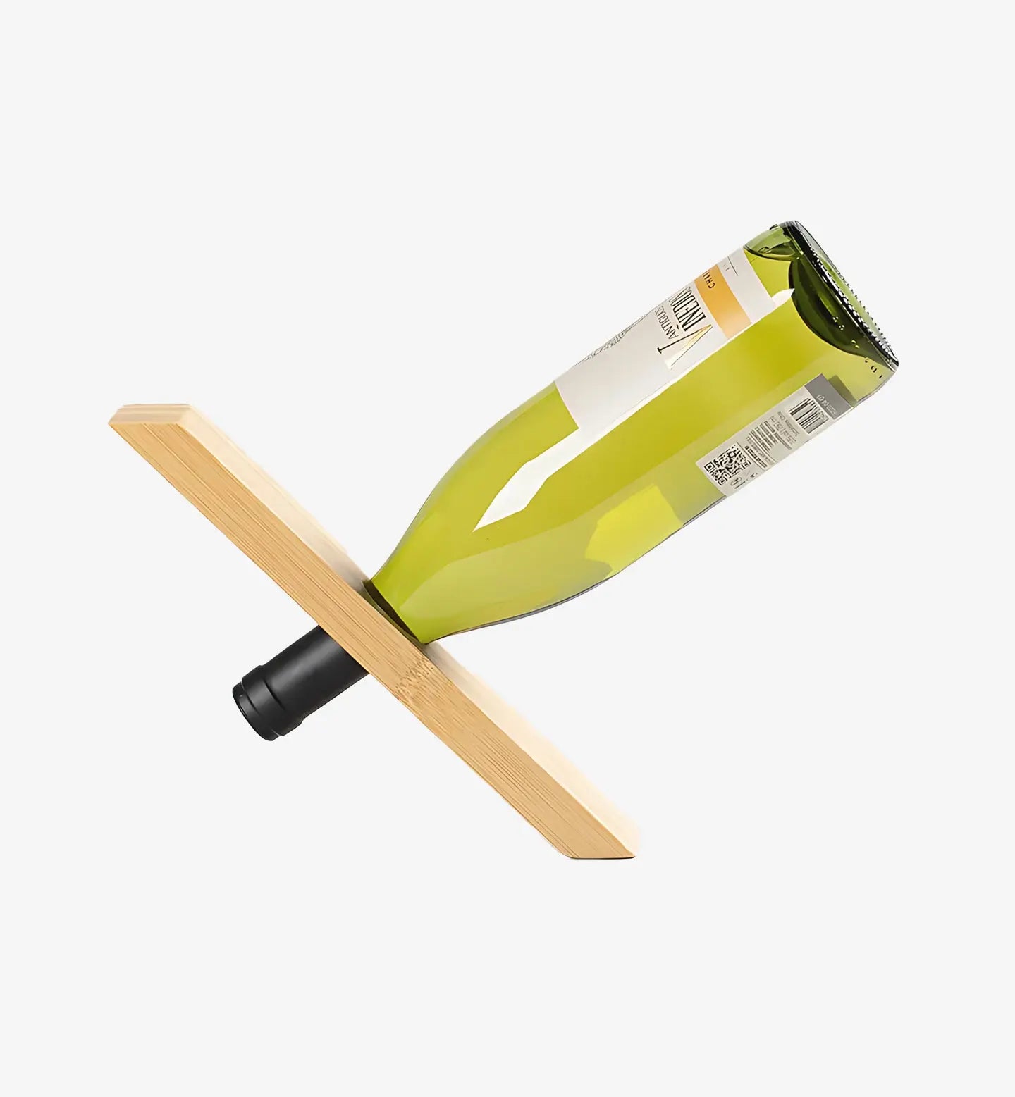 Porte bouteilles en bois Line, design droit et équilibré. Présente une bouteille avec élégance et sobriété dans un style minimaliste.