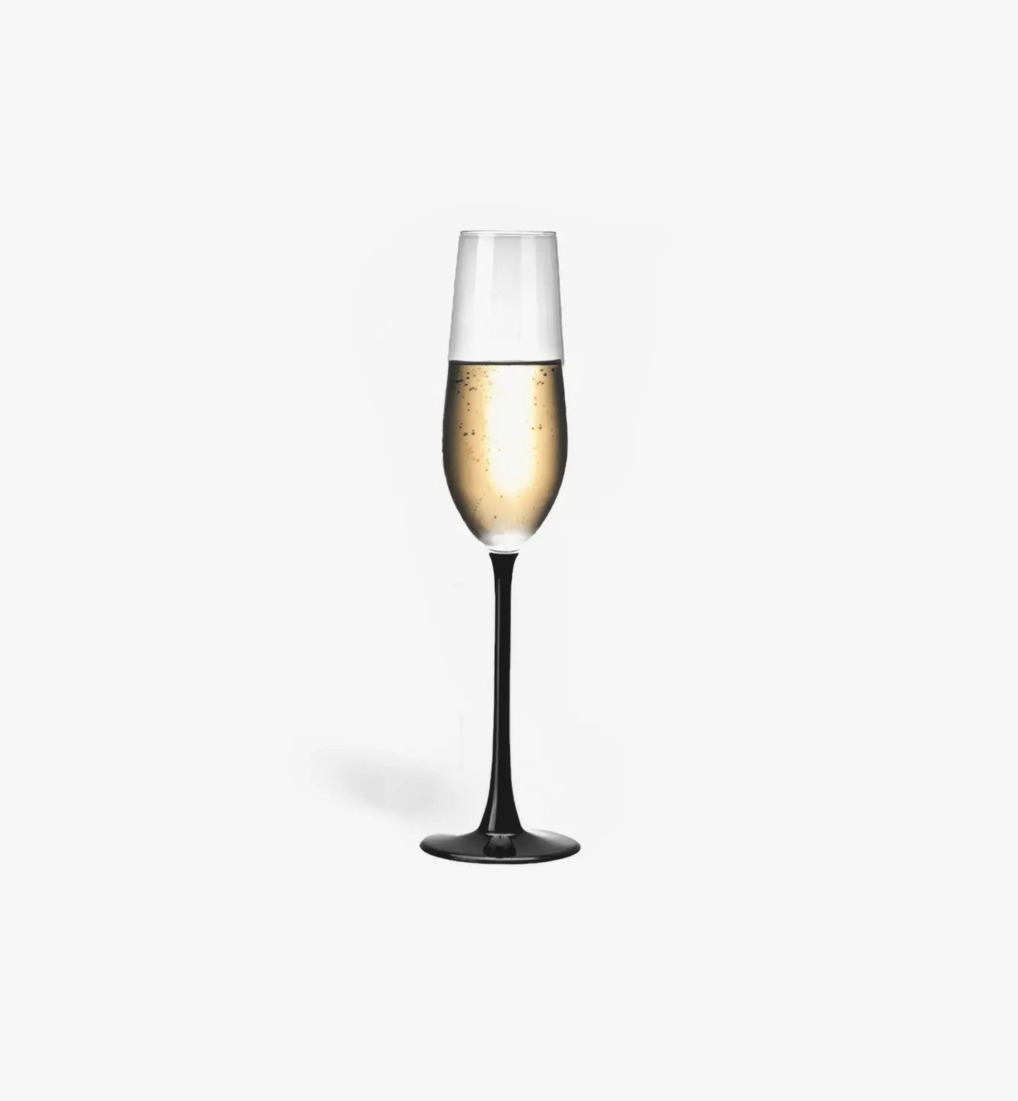 Verre à champagne 205 ml au design traditionnel avec pied rouge ou noir, alliant élégance classique et touche moderne pour des toasts stylés.