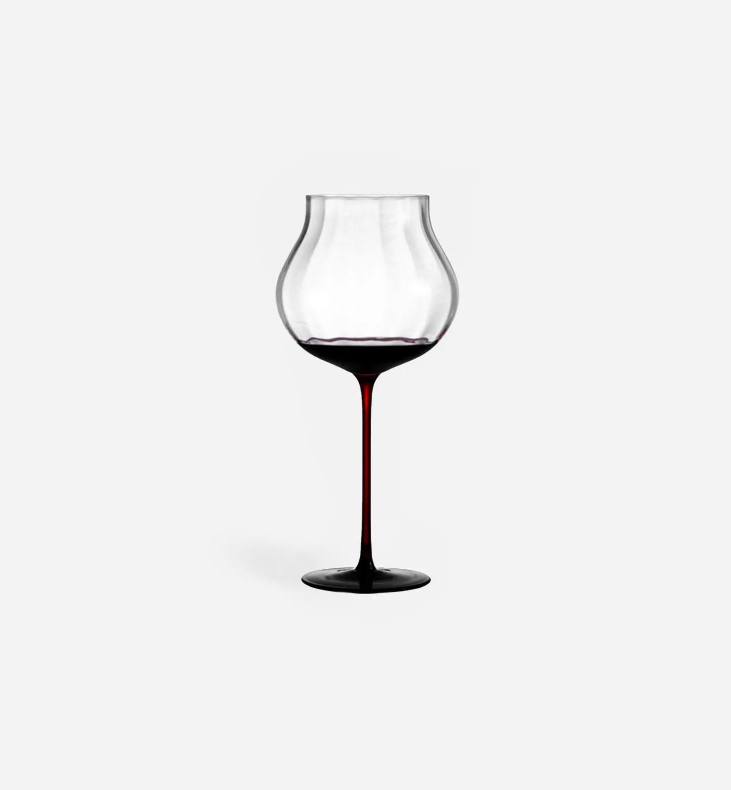Verre à vin rouge 990 ml, tulipe très large avec motif ondulé pour une oxygénation parfaite et un design élégant. Idéal pour grands crus puissants.
