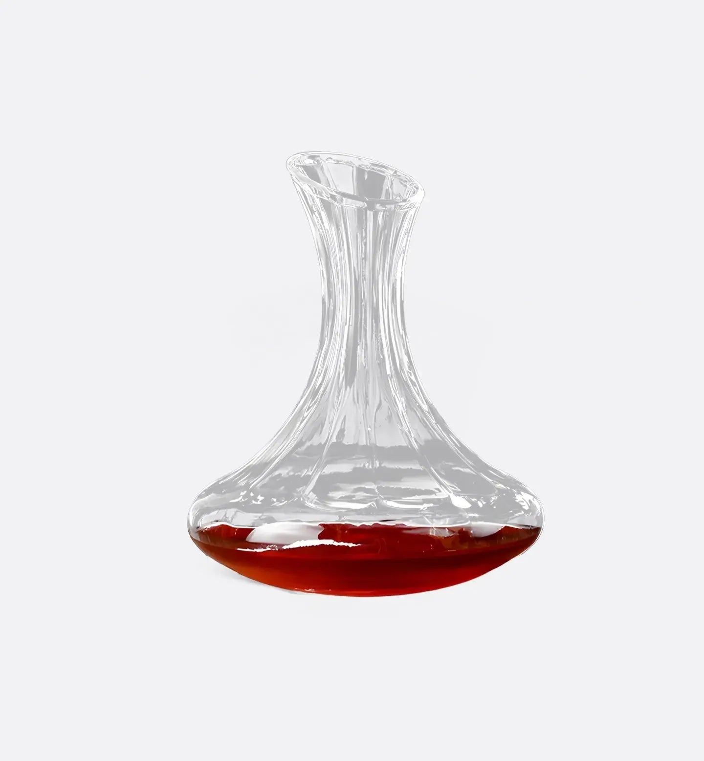Carafe à vin Ligna 1,8L en verre soufflé sans plomb avec rayures verticales espacées. Élégance graphique pour une aération subtile et stylée.