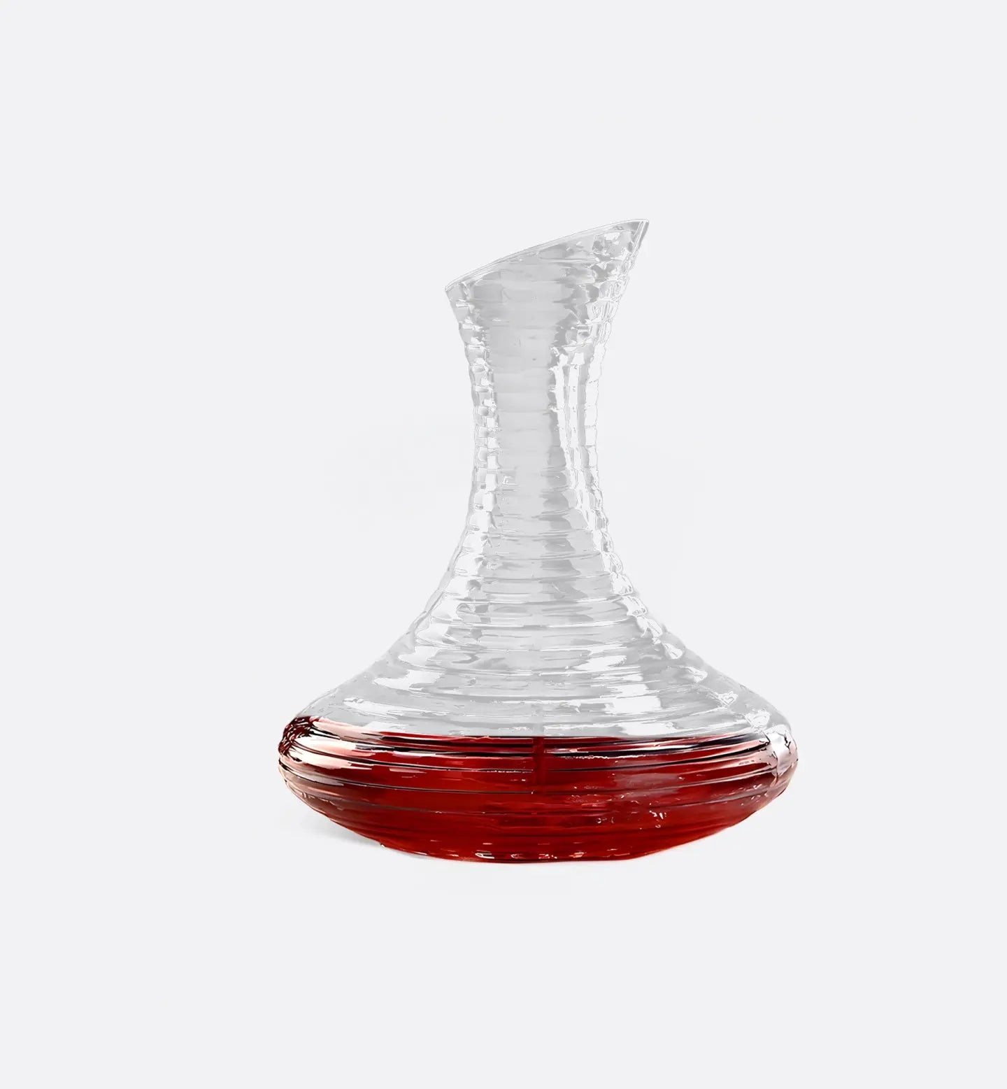 Carafe à vin Rays 1,8L en verre sans plomb avec motif à rayures horizontales. Élégante et fonctionnelle pour aérer vos vins avec style.
