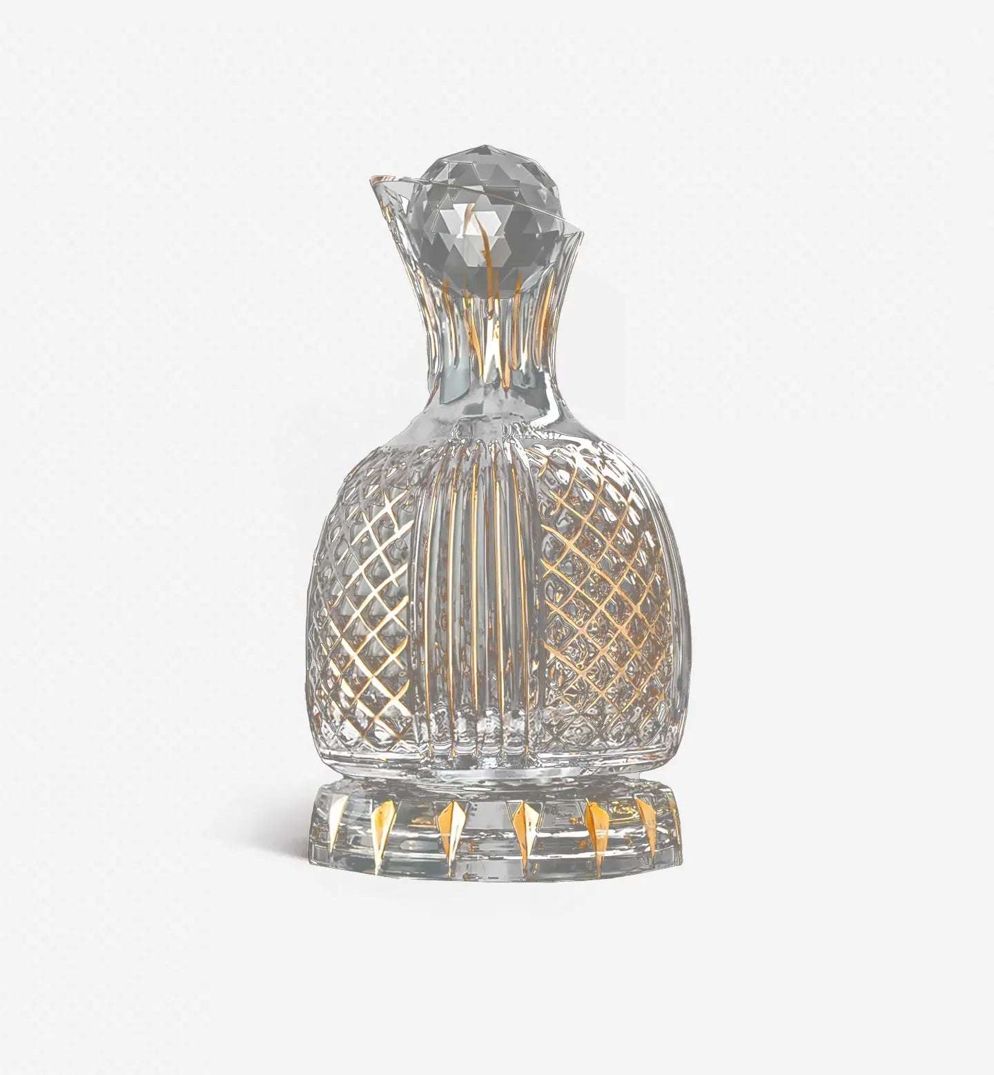 Carafe à vin rotative 1500 ml en borosilicate, modèle Solstice avec détails dorés. Élégance, rotation 360°, idéale pour une décantation maîtrisée.