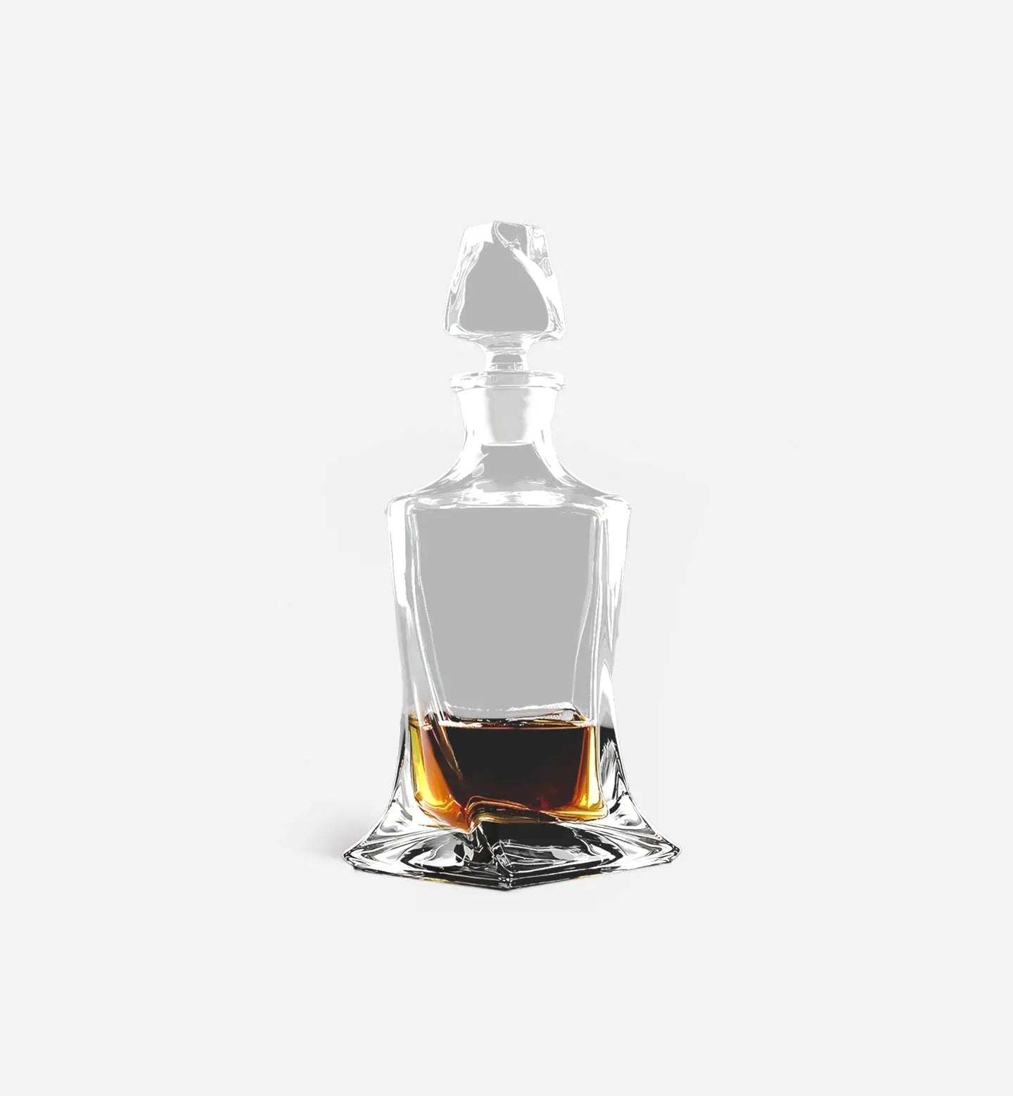 Carafe à whisky Twist en cristal, design élégant avec rotation légère. Capacité 750 ml, parfaite pour une présentation moderne et raffinée.