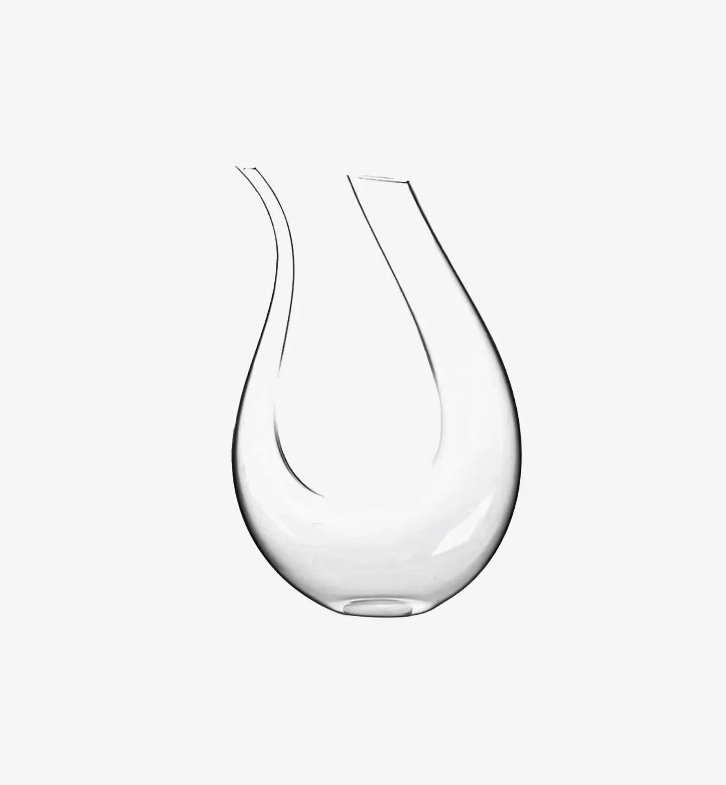 Carafe à vin design 1,5 L – modèle Éclipse. Double bec verseur, verre en cristal sans plomb, forme ovale pour une aération parfaite et un service précis.