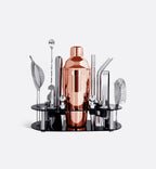 Kit Cocktail Or rose Boston 750 ml avec support noir et accessoires professionnels. Élégance, performance et accessoires complets pour des cocktails d’exception.