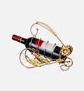 Porte bouteille Florabel en métal avec bouteille de vin, vue de face sur fond blanc
