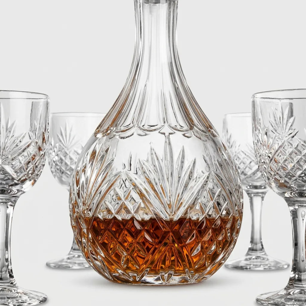 Juego de whisky de cristal – Raindrops