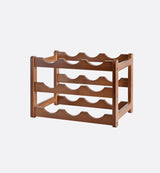 Range bouteilles Classique 3X3 en bois, vue de face sur fond blanc