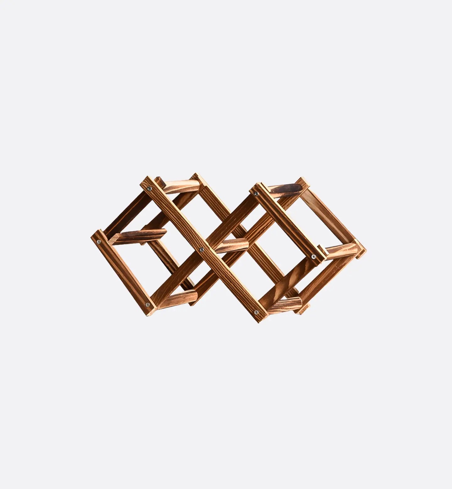 Range-bouteilles en bois carbonisé pour 3 bouteilles, dimensions 31 x 16,5 cm. Élégant, robuste, idéal pour cave et bar.