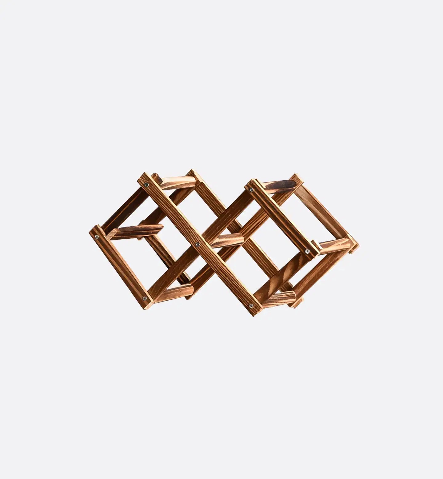 Range bouteilles 3 Carbonisé en bois, vue de face sur fond blanc