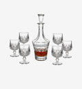 Service à whisky en cristal Vintage II — carafe et verres, vue de face sur fond blanc