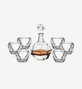 Service à whisky en cristal Gemme — carafe et verres, vue de face sur fond blanc