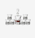 Service à whisky en cristal Monolithe — carafe et verres, vue de face sur fond blanc