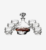 Service à whisky en cristal Timeless — carafe et verres, vue de face sur fond blanc