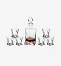 Service à whisky en cristal Twist — carafe et verres, vue de face sur fond blanc
