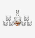 Service à whisky en cristal Pack Origami — carafe et verres, vue de face sur fond blanc