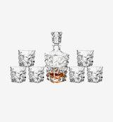 Service à whisky en cristal Pack Origami — carafe et verres, vue de face sur fond blanc