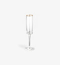 Flûte à champagne Gold Rim III 160 ml, silhouette élancée, vue de face sur fond blanc