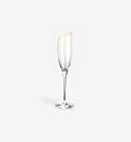 Flûte à champagne Gold Rim IV 165 ml, silhouette élancée, vue de face sur fond blanc