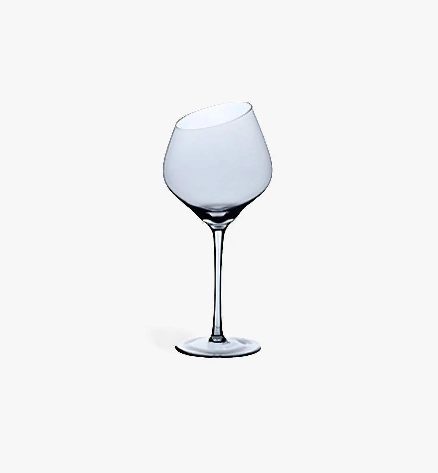 Verre à vin gris fumé 160 ml, design asymétrique élégant et moderne. Idéal pour une table contemporaine ou un cadeau raffiné.