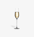 Flûte à champagne Classic 230 ml, silhouette élancée, vue de face sur fond blanc
