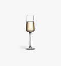Flûte à champagne Strie 195 ml, silhouette élancée, vue de face sur fond blanc