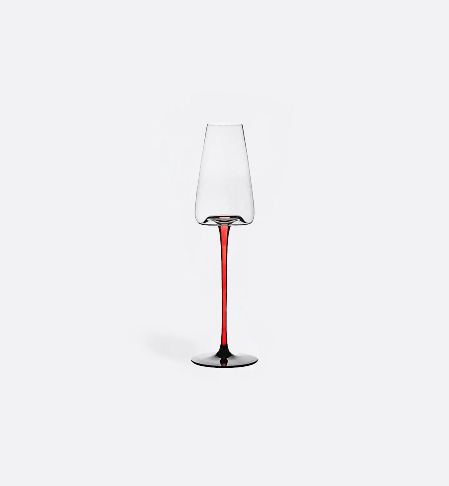 Verre à vin rouge en cristal 240 ml, très fin et élancé avec pied rouge. Parfait pour vins légers et dégustations précises.