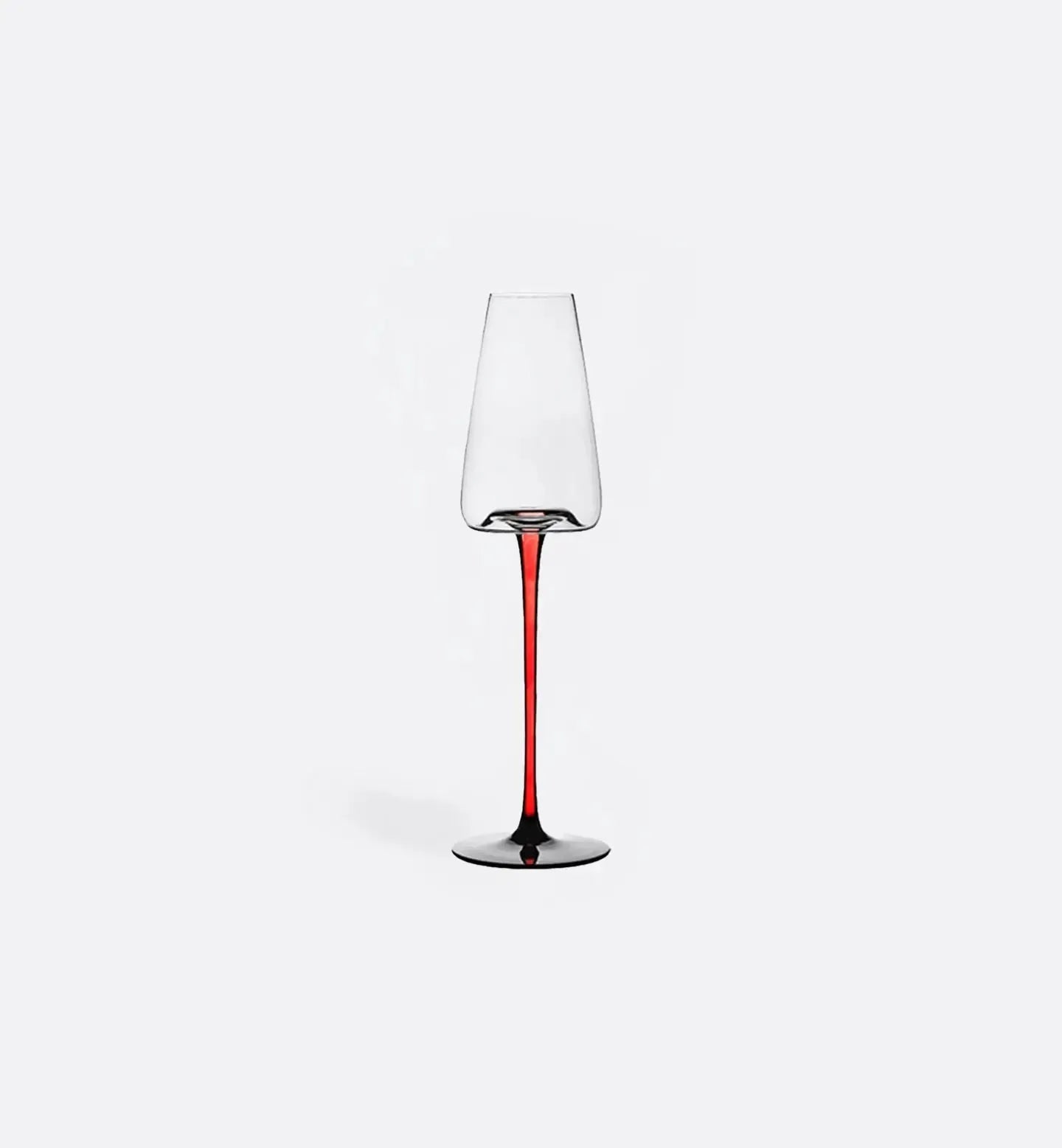 Verre à vin rouge en cristal 240 ml, très fin et élancé avec pied rouge. Parfait pour vins légers et dégustations précises.