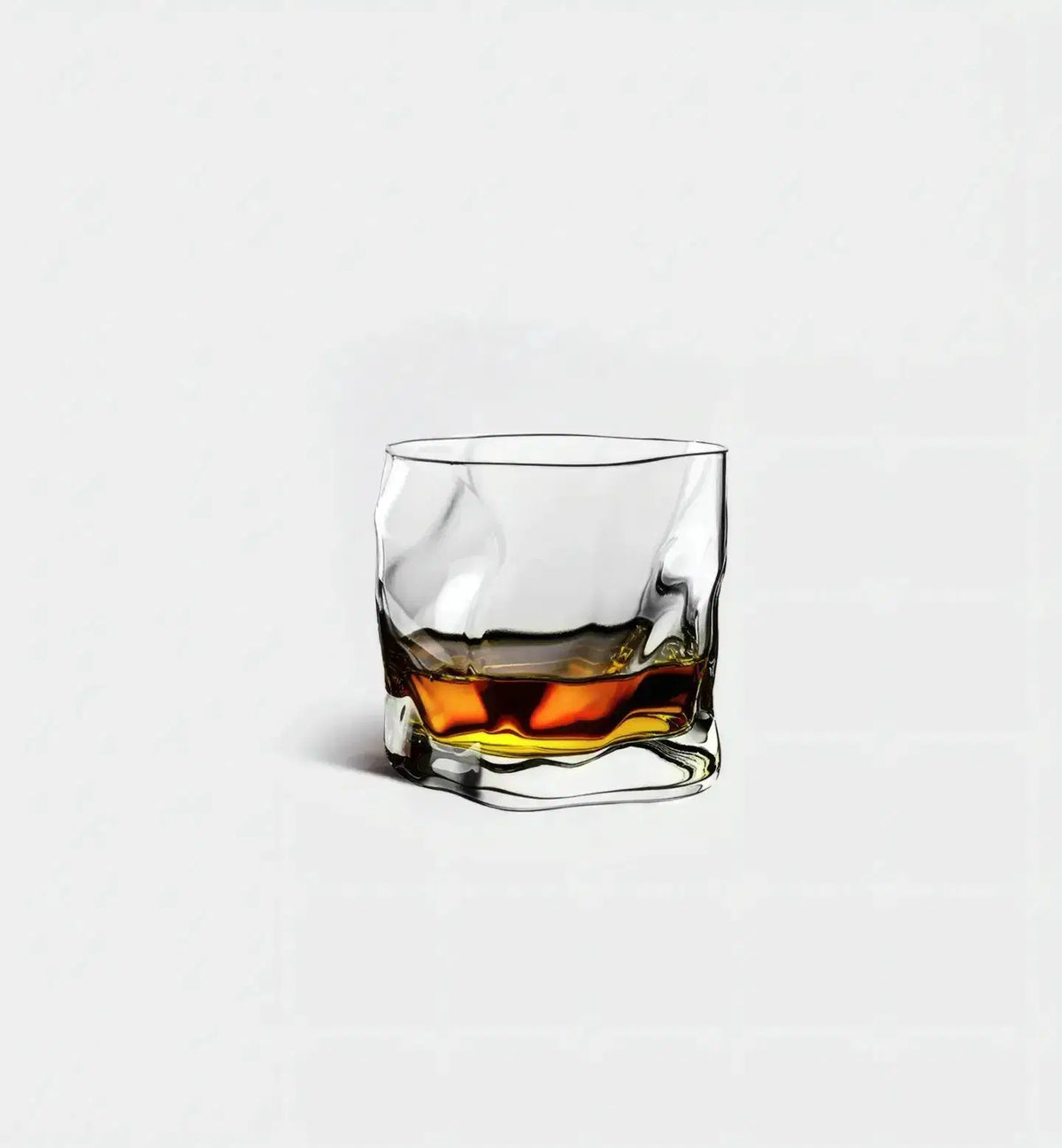 Verre à whisky Vague 250 ml design ondulé sculptural sur fond blanc