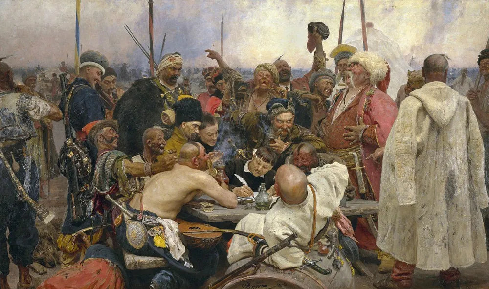 Peinture historique de Repin évoquant la culture slave et les origines de la vodka