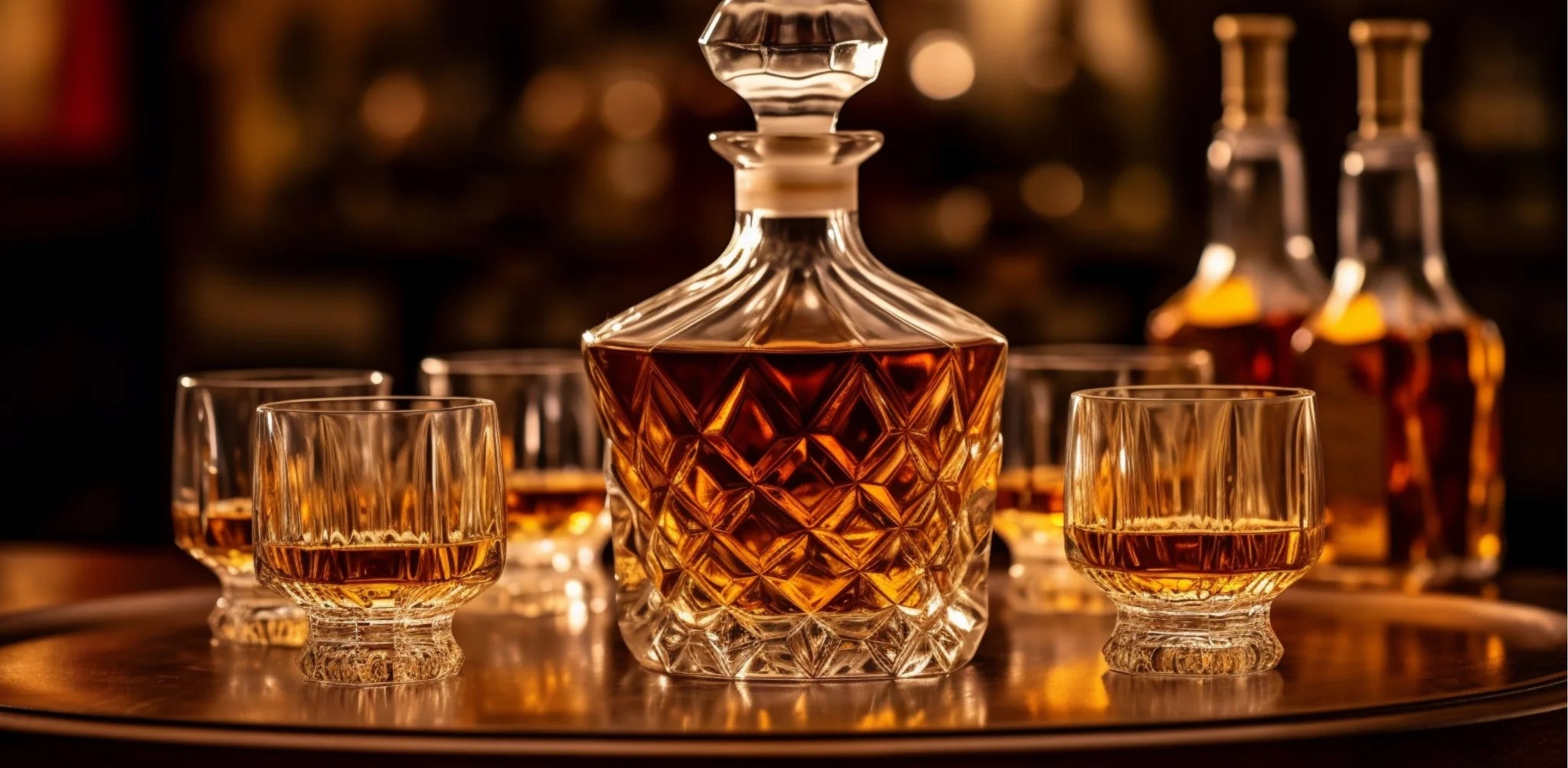 service à whisky cristal Gustave Montclair carafe et verres présentation art de la table raffinée