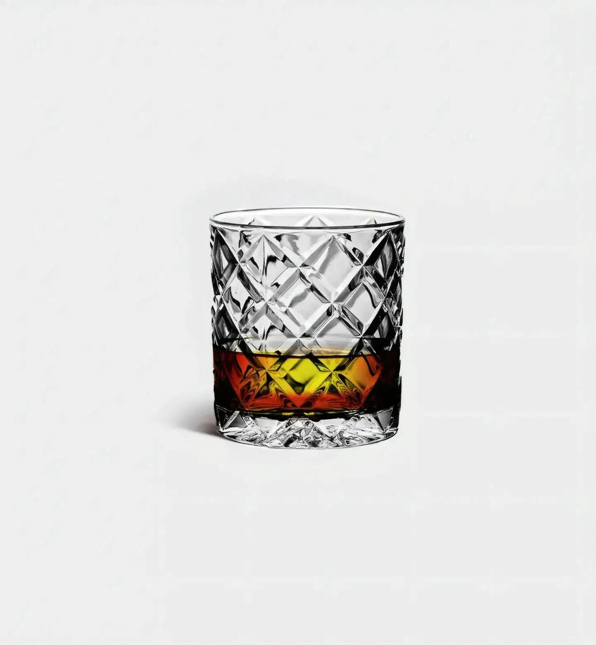 Verre à whisky Damier II 320 ml motif géométrique damier sur fond blanc